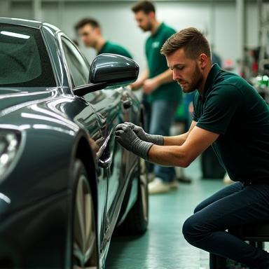 The Emerald Shine team at work in the Dublin workshop