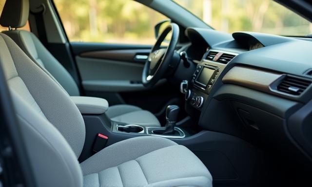 Before and after of car interior deep clean